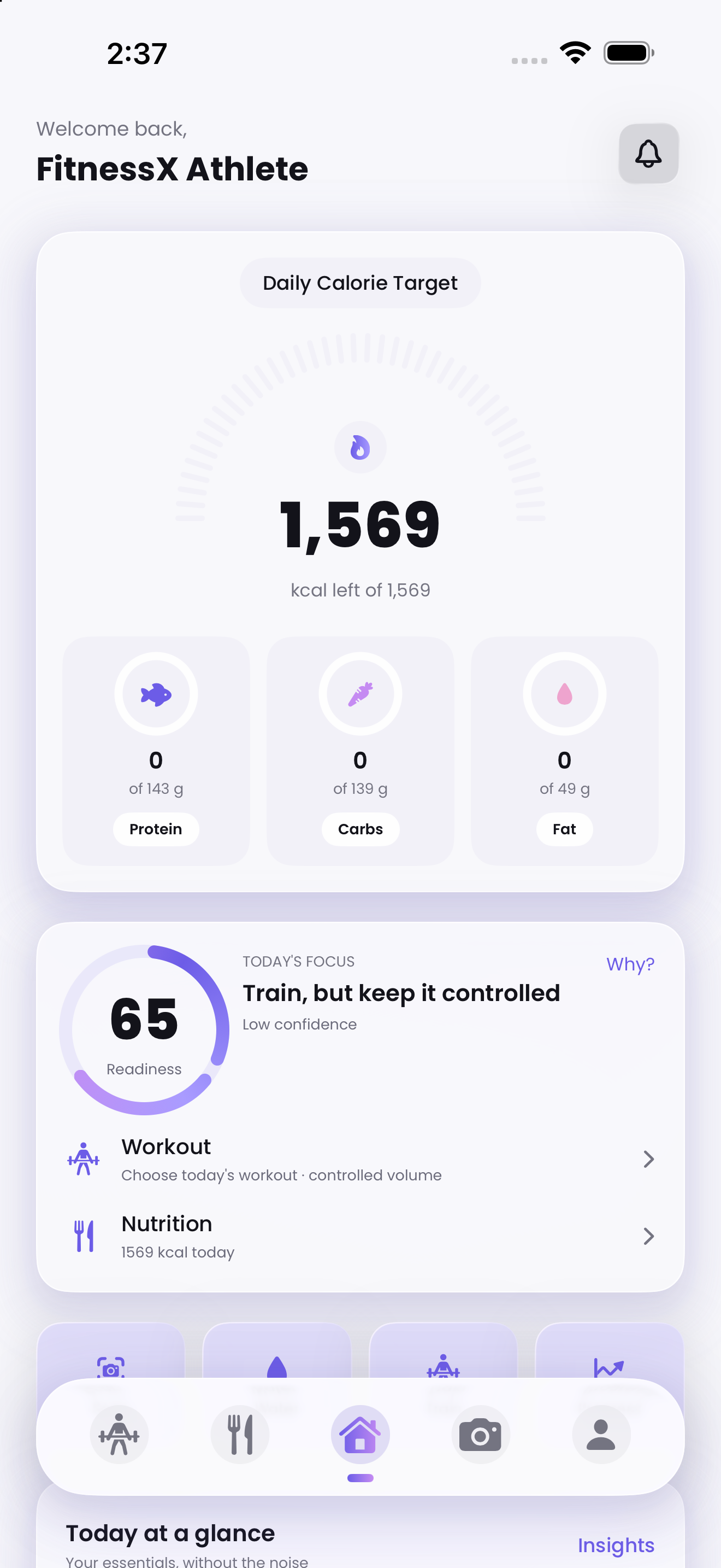 FitVete home dashboard